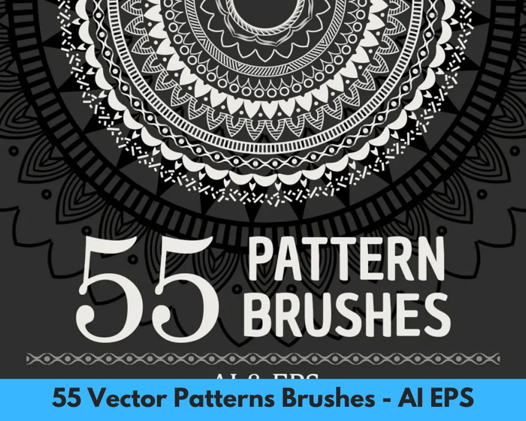 55 Vector Patterns Brushes | Seamless Patterns Eps Ai Bundle | Vector ...