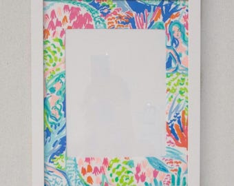 11"x14" Picture Frame - Fabric Covered Mat - Picture Frame Included - Wall Décor, Baby Room, Nursery, Mermaid, Flamingoes, Palm Beach