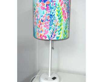 Stick Lamp with Tropical Lampshade - Home Décor, Kids Room lamp, Dorm Room Lamp, Palm Beach Décor