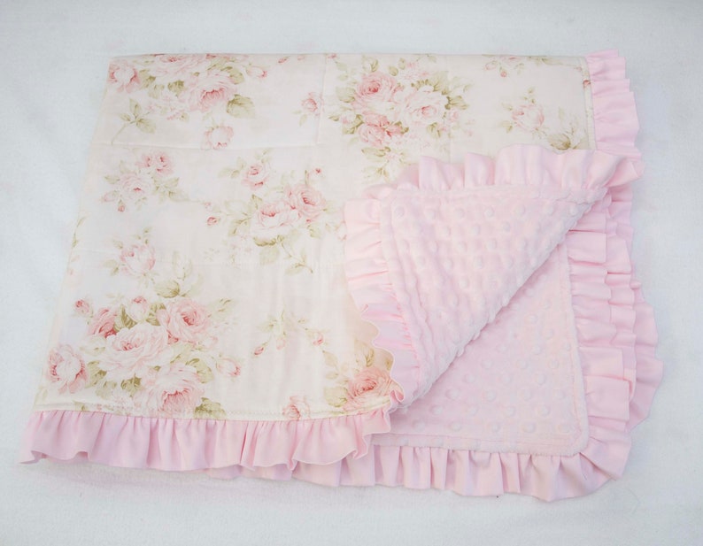 Soft Floral Rose Blanket Lap Blanket Pet Blanket Floral Shabby Chic ...