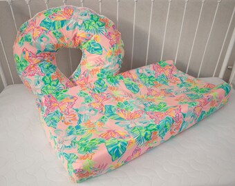 Baby Feeding Pillow Cover / Breastfeeding Pillow Cover + Changing Pad Cover - Feeding Pillow Cover - Nursing Pillow