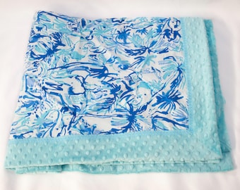 Baby Blanket, Stroller Blanket, Lap Blanket, Pet Blanket, Throw Blanket, Toddler Blanket - Elephant Appeal, Blue, Boy, Girl
