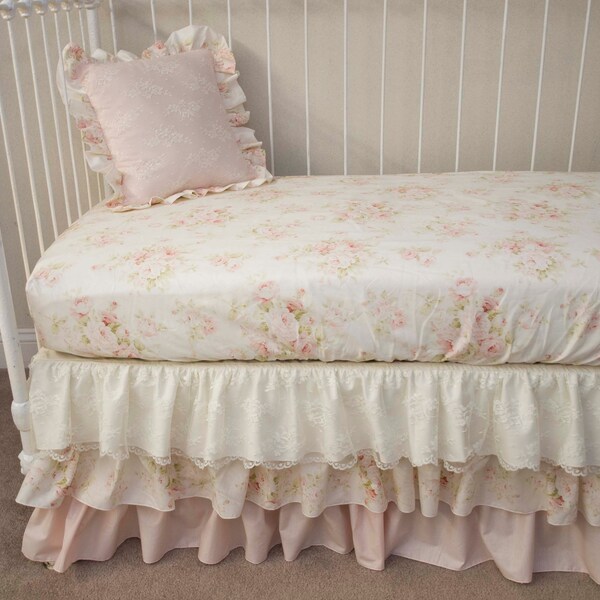 Jersey Baby Bed Bundle EMB -  Antique Pink