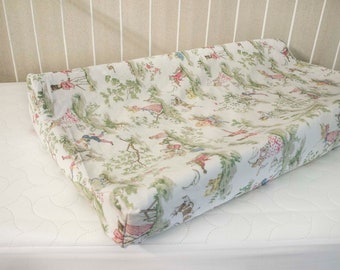 Baby Changing Pad Cover - Classic Story Time Toile, Rhyme Toile Over The Moon Room Décor  - Baby Boy, Baby Girl