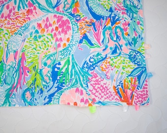 Baby Lovey Blanket - Baby Blankie, Manta de seguridad, Manta Paci, Manta Taggie - Sirenas, Tropical, Estilo Palm Beach, Elefantes, Palmas