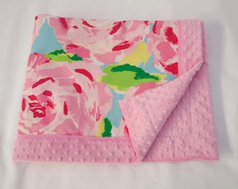 Manta - Manta para bebé - Manta para el regazo - Manta para mascota - Manta - Floral rosa, Palm Beach, Primera impresión
