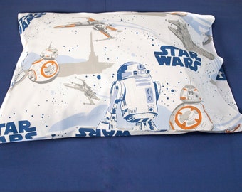 Pillowcase -  Standard  for 20"x 26" Pillow, Toddler for 13"x 18" Pillow, Pillow Cover, Boy Girl Star Space Droid Space Ship Room Décor