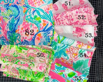 18"x18" Cotton Square (Quilting, Dobby, Poplin) - Mermaid, Pink Orchids, Flamingoes, Pink Lemonade, Elephants, Pineapples, Palms, Tropical