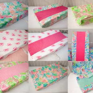 Changing Pad Cover - Palm Beach Nursery - Mermaid Cove, Palms, Elephants, Flamingoes, Orchids, Tropical, Nursery Décor- Baby Shower Gift