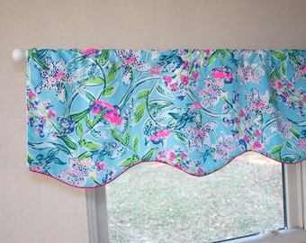 Lined Window Valance - Palm Beach Tropical, Home Décor, Nursery Valance, Dorm Room Valance