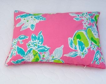 Pillow Sham - Pillow Cover - Choose Size - Decorative Pillow Cover - Lumbar Pillow - Pink Lemons Lemonade Lime Hot Pink