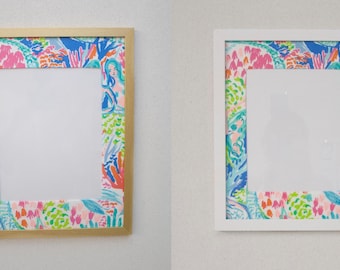 Marco de fotos de 28 x 35 cm con tapete de tela - Decoración de pared para habitación de bebé, habitación infantil, sirena, flamencos, palmeras y elefantes