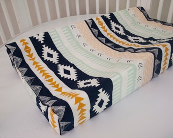 Arizona Aztec Western Style Baby Changing Pad Cover, Christmas Gift - Baby Shower Gift - Baby Bedding Western Nursery