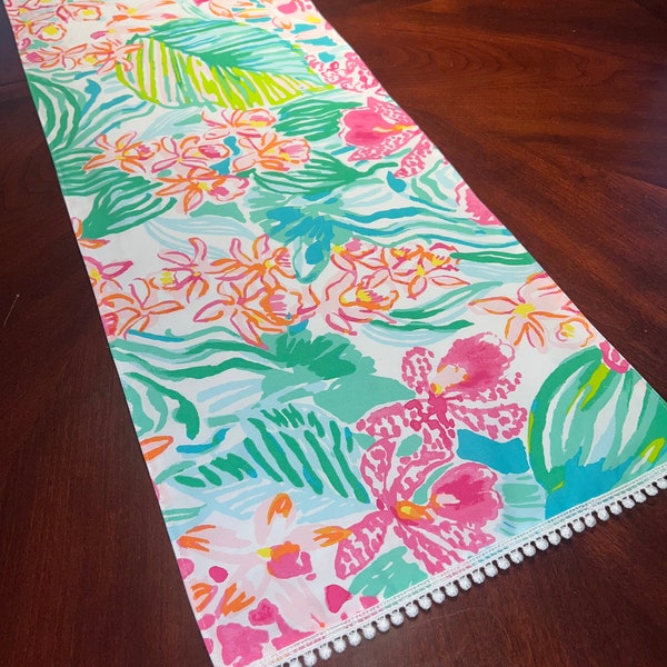 Room Décor - Quality Lined Table Runner, Dresser Runner, Palm Beach Style Home Décor - On Parade, Mermaids, Elephants, Palms