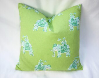 Classic Custom Decorative Knife Edge Pillow Cover - Tropical Palm Beach Home Décor, Dorm Room - Pink Lemonade, Elephants, Lets Cha Cha