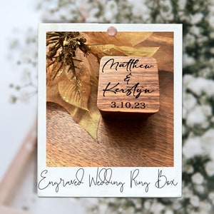 Engraved Wedding Ring Box Wood Ring Box Engagement Gift Shower  Ring Bearer Ring Box Ring Box Holder Proposal Ring Box Wedding Ring Box