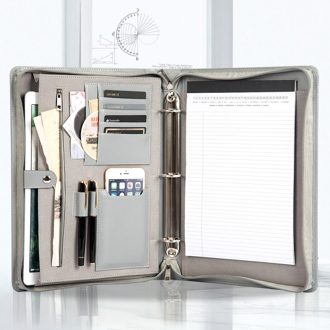 Wondersummer Leather Portfolio Legal Pad Padfolio Ipad Pouch Etsy