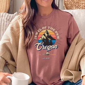 Oregon T-Shirt-Vintage T-shirt-Oregon Tee-Oregon Gift-Jewel of the PNW T-shirt-Pacific Northwest T-Shirt-PNW Shirt-Oregon-T-Shirts