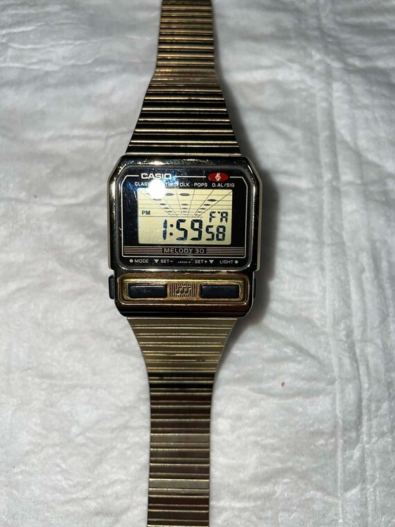 Rare Vintage Casio Melody 30 M-301G Men's Digital Alarm Watch Mod