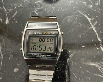 1980's　SEIKO　オールド　セイコー　ポストモダン　テーブル　クロック Vintage Seiko M159-5029 Men's Quartz LC Chronograph LCD Watch