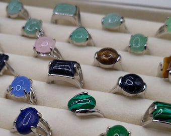 Size 5 Crystal Ring: Aventurine, Rose Quartz, Tiger's Eye & More
