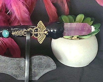 Clear Quartz & Fluorite Crystal Healing Wand: Chakra Balancing Tool
