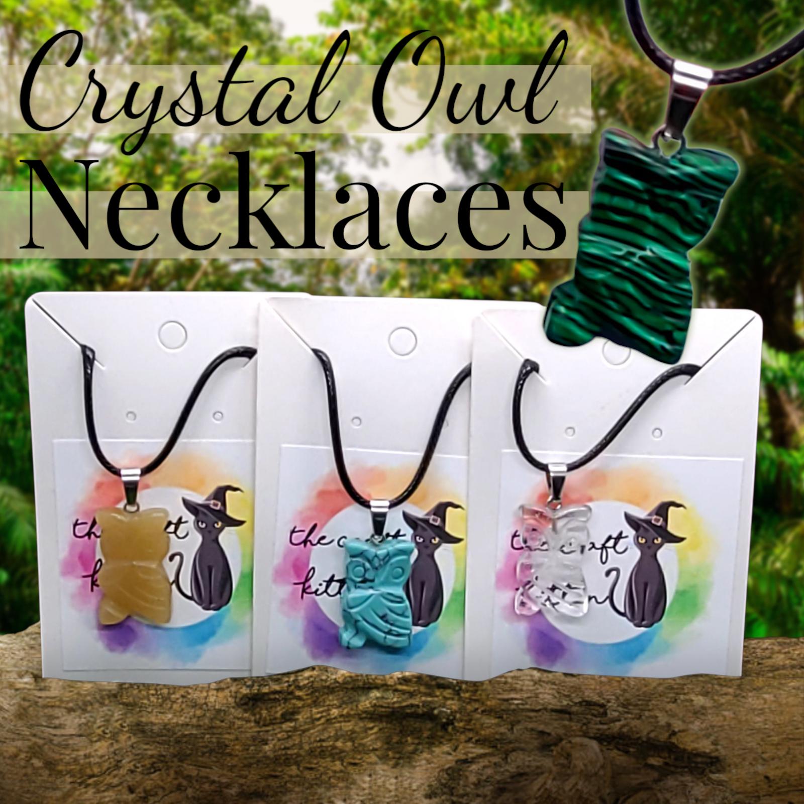 Crystal Owl Necklace: Whimsical Pendant on Adjustable Black Cord