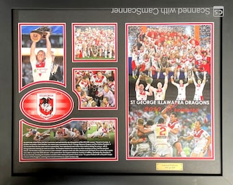 St George Dragons 2010 Premiers Memorabilia Framed