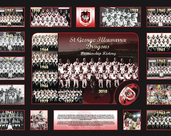 St George Illawarra Dragons Premiership History Memorabilia Limited Edition Comes with Frame and Certificate of Limitation