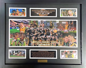 West Tigers 2005 Premiers Memorabilia Framed