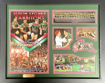 South Sydney Rabbitohs 2014 Premiers Memorabilia Framed