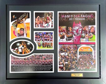 Manly Sea Eagles 2011 Premiers Memorabilia Framed