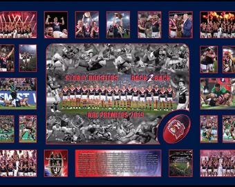 Sydney Roosters Back 2 Back Memorabilia Limited Edition Comes with Frame and certificate of Limitation