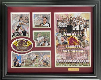 BRISBANE BRONCOS 2025 PREMIERS Memorabilia Framed