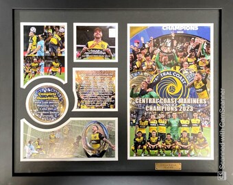 Central Coast Mariners 2023 Champions Memorabilia Framed