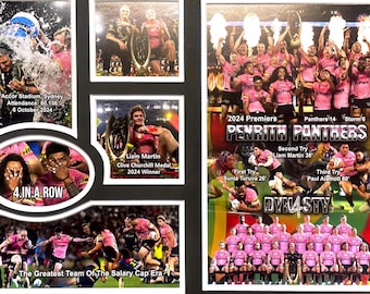 Penrith Panthers 2024 4 Peat Premiers memorabilia Framed