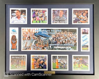 Cronulla Sharks 2016 Premiers Memorabilia Framed