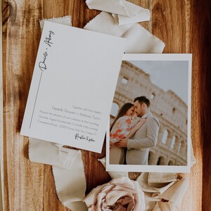 Minimalist Wedding Invitation Template, Editable Minimalist Wedding Invite, Modern Wedding Invite, Photo Wedding Invitation Canva - LDC092