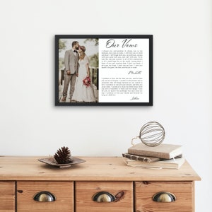 Modèle de vœux de mariage photo, photo et vœux personnalisés, cadeau de vœux pour lui et le sien, modèle modifiable Canva de vœux personnalisés, anniversaire - LDC100