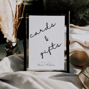 Cards And Gifts Sign Modern, Wedding Card Box Sign, Gift Table Sign, Gifts And Cards Sign Bridal Shower, Baby Shower Sign, Canva - LDC079