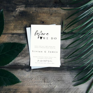 Minimalist Rehearsal Dinner Invitation, Modern Dinner Invite, Before We Do Wedding Rehearsal Invite, Editable Template Canva - LDC084