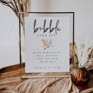 Benutzerdefinierte Hochzeit Bubbles Zeichen, benutzerdefinierte Hochzeit Bubbles Zeichen druckbar, Hochzeit Bubble Senden Zeichen, EDITIERBARE Table Top Zeichen Vorlage Canva - LDC003
