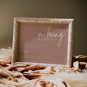 In Loving Memory Wedding Sign Template, Wedding In Memory Sign, In Remembrance Sign, In Memory Funeral Sign, Canva Template - LDC008