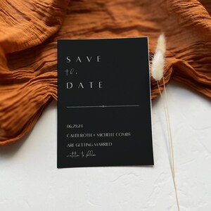 Black Minimalist Save the Date Template , Modern Printable Save the Date, Simple Remember the Date Invitation, Save Our Date Card  - LDC002