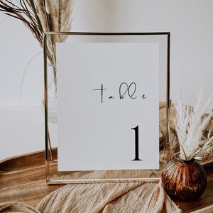 Minimalist Table Number Card Template, Simple Clean Wedding Table Number, INSTANT DOWNLOAD, 4x6, 5x7 Editable Canva Template - LDC001
