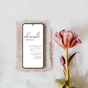Electronic Rehearsal Dinner Invitation Template, Text Message Wedding Rehearsal Dinner Evite, The Night Before Invitation Evite - LDC001
