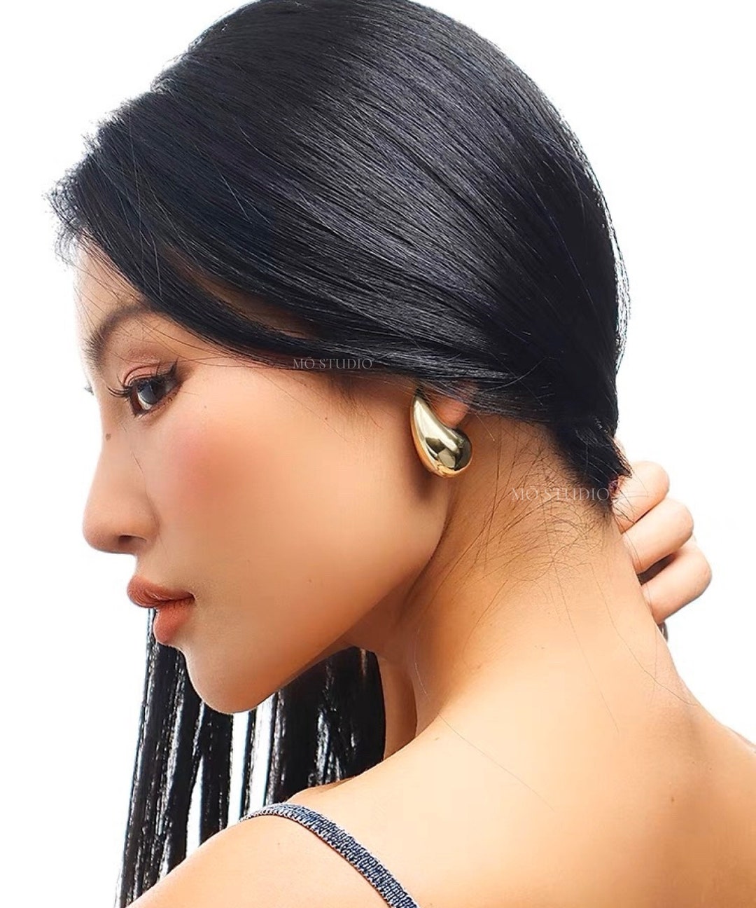 14k Gold Lightweight Teardrop Dupe Earrings, Gold Dupes Earrings, Kylie Jenner Earrings, Elsa Peretti Inspired Earrings