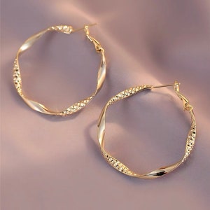 Large Gold Hoop Earrings, 40mm 14k Gold Hoop Earrings, Silver Hoop Earrings, Chunky Silver Hoops, Chunky Gold Hoops, Thick Hoop Earrings