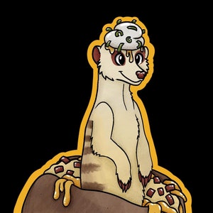 Pegatina de suricata con patatas al horno