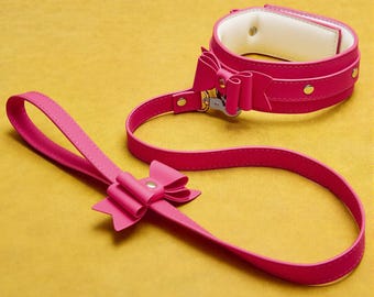 Leather BDSM Collar With Large Bondage Ring
